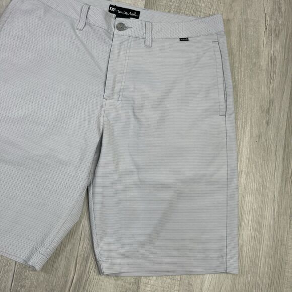 Travis Mathew Golf Shorts Mens 34 Gray Grey Performance Striped Dadcore I - Picture 3 of 8